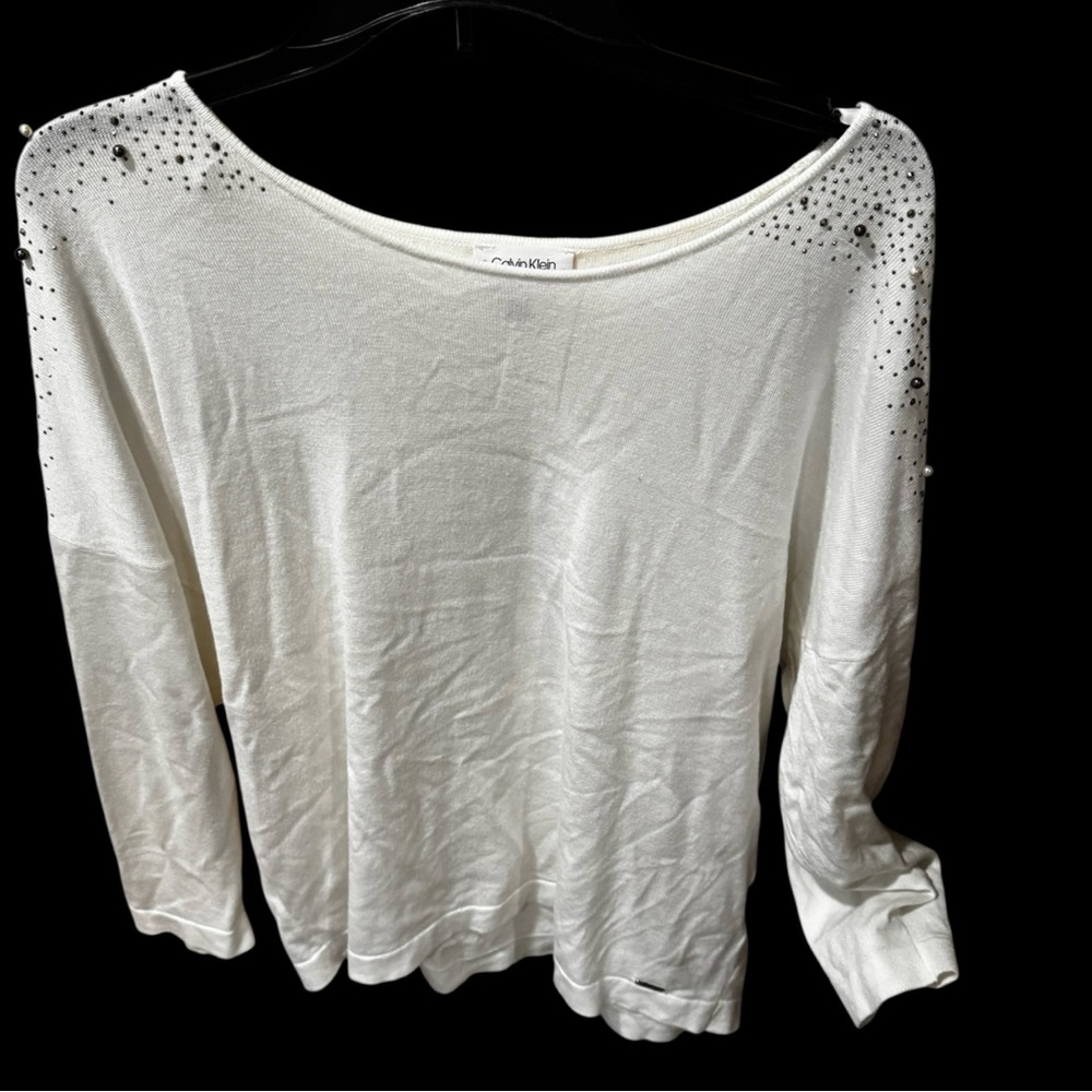 Calvin Klein White Studded Blouse